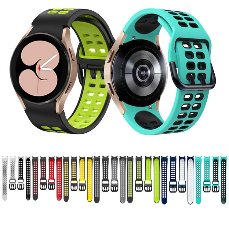 For Samsung Galaxy Watch 5 Pro 45mm Double-row Hole Two-color Silicone Watch Band