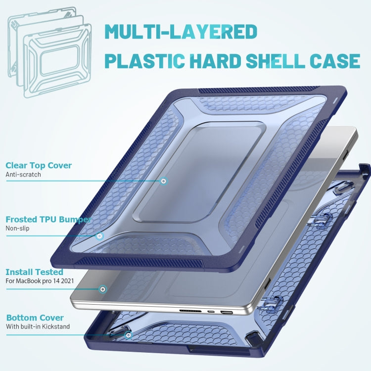 PC + TPU Honeycomb Laptop Protective Case For MacBook Pro 14.2 inch A2442 2021