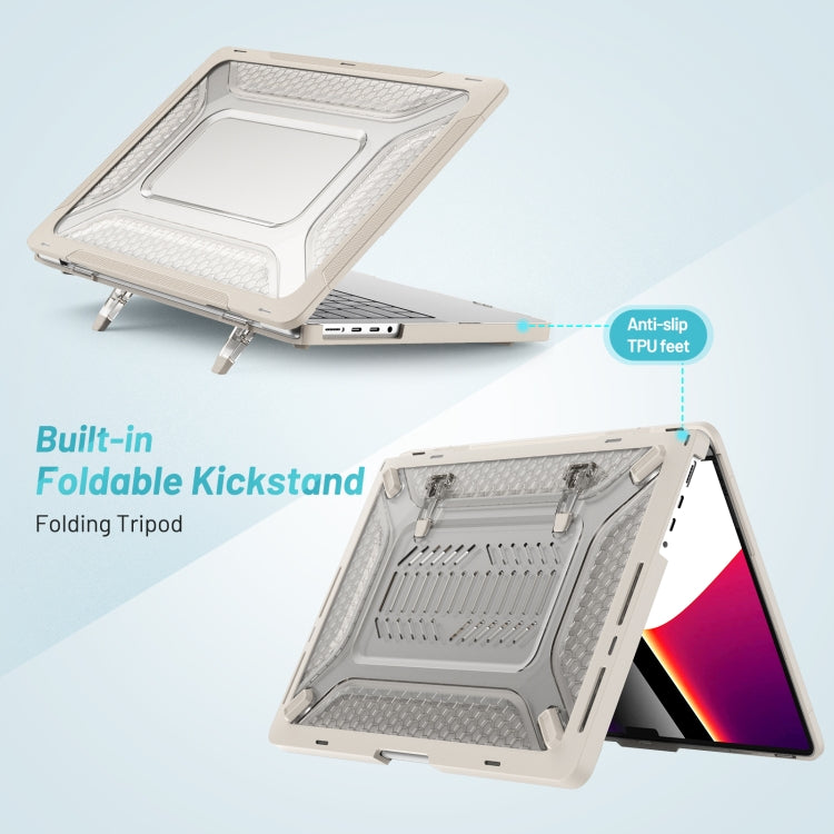 PC + TPU Honeycomb Laptop Protective Case For MacBook Pro 14.2 inch A2442 2021