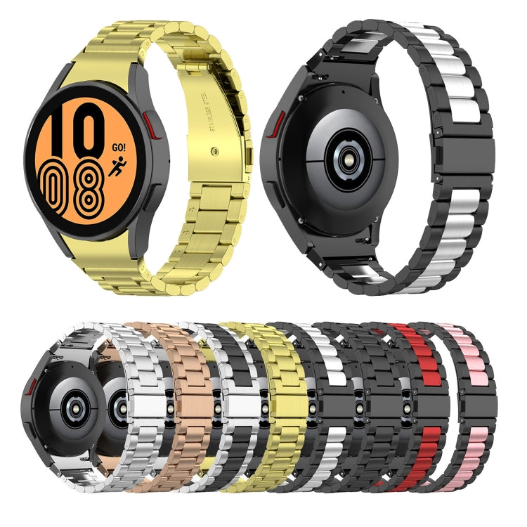 For Samsung Galaxy Watch 5 Pro 45mm Three Strains Steel Watch Band