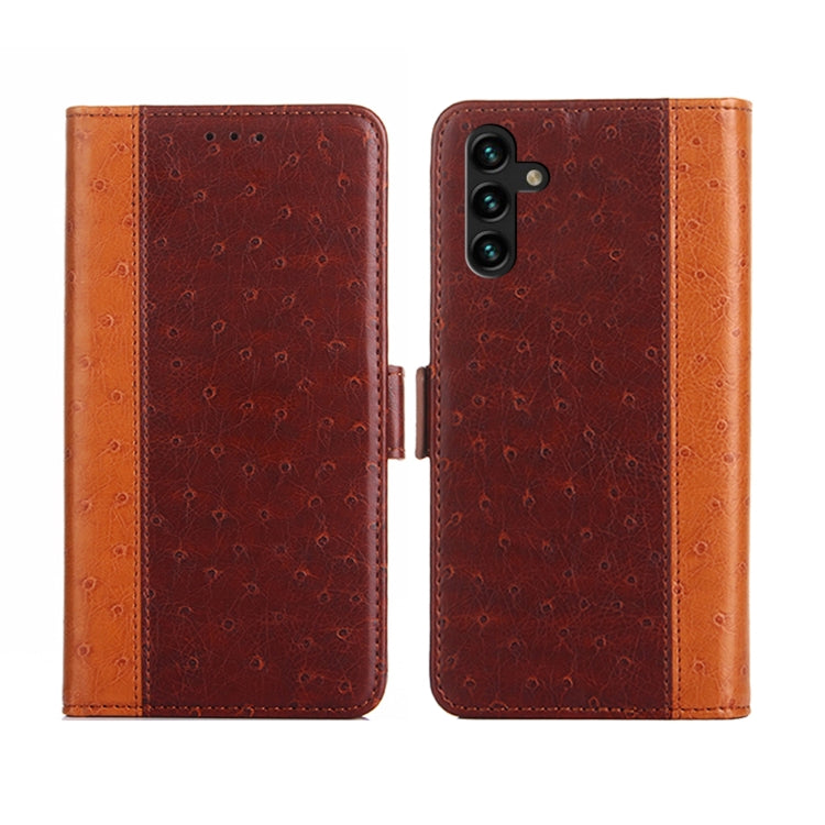 For Samsung Galaxy A13 4G Ostrich Texture Flip Leather Phone Case