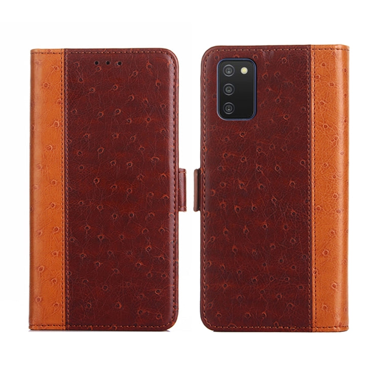 For Samsung Galaxy A03s Ostrich Texture Flip Leather Phone Case