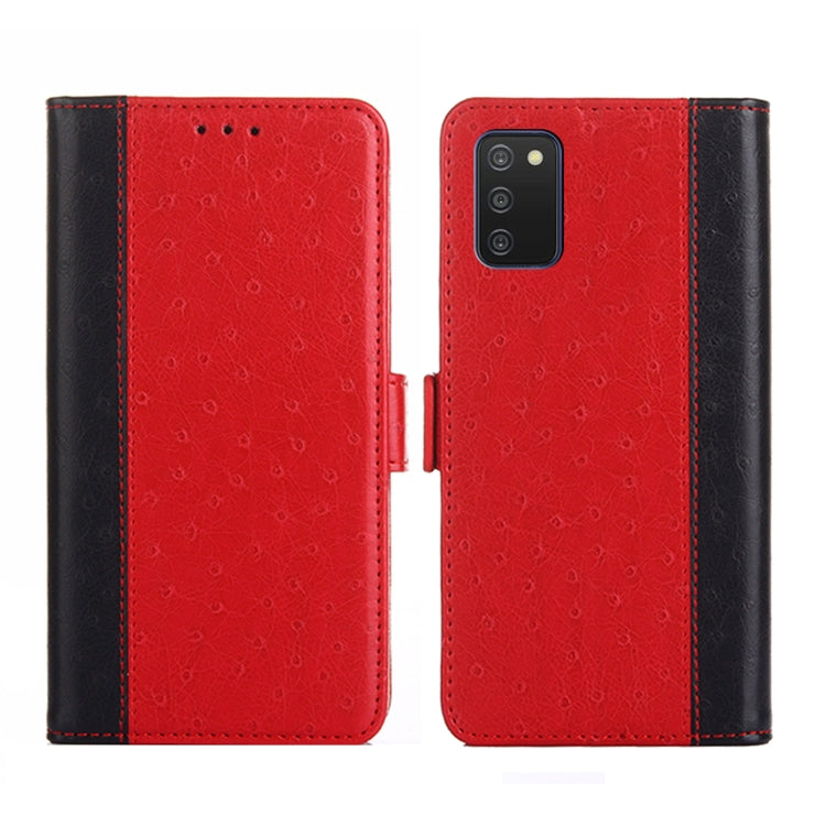 For Samsung Galaxy A03s Ostrich Texture Flip Leather Phone Case