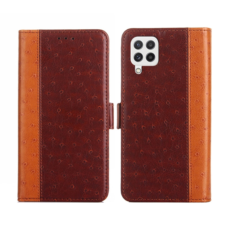 For Samsung Galaxy A22 4G Ostrich Texture Flip Leather Phone Case