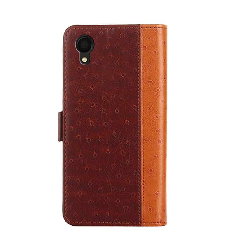 For Samsung Galaxy A22 5G Ostrich Texture Flip Leather Phone Case