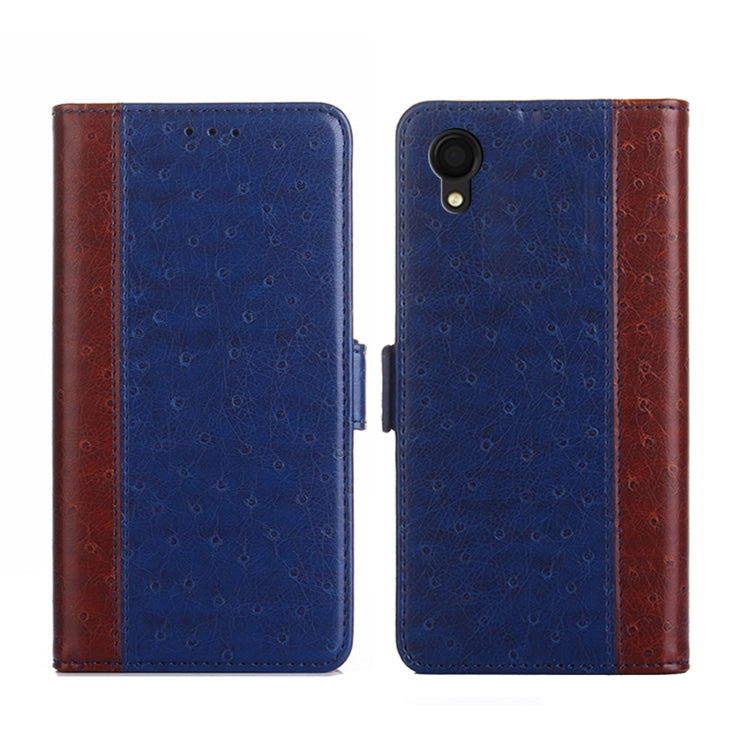For Samsung Galaxy A22 5G Ostrich Texture Flip Leather Phone Case