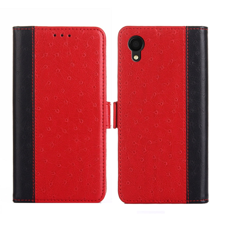 For Samsung Galaxy A22 5G Ostrich Texture Flip Leather Phone Case