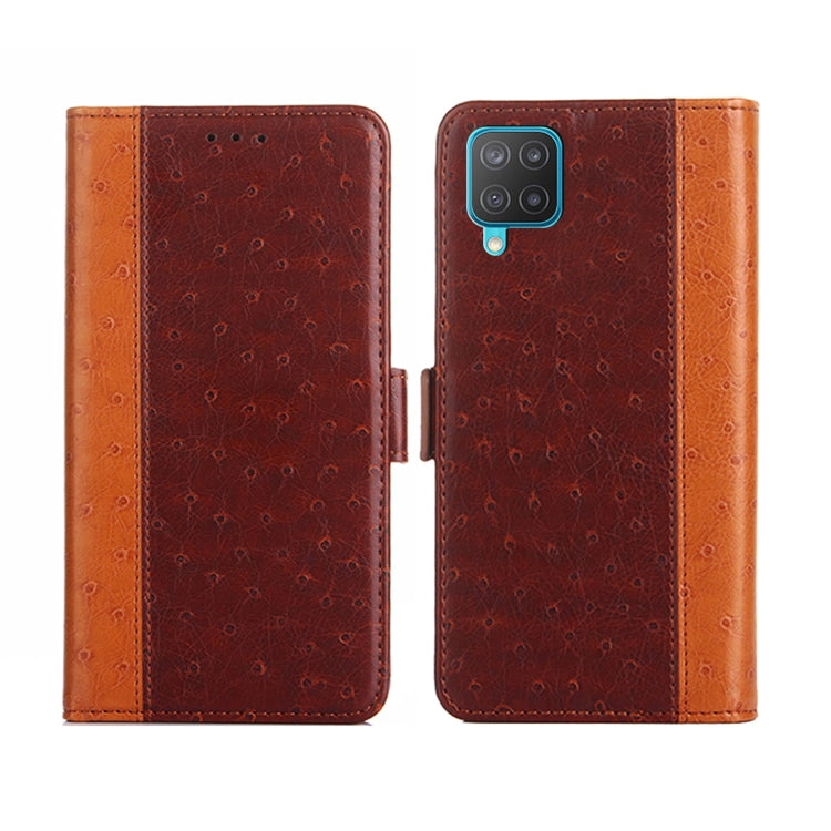 For Samsung Galaxy M12 / F12 Ostrich Texture Flip Leather Phone Case