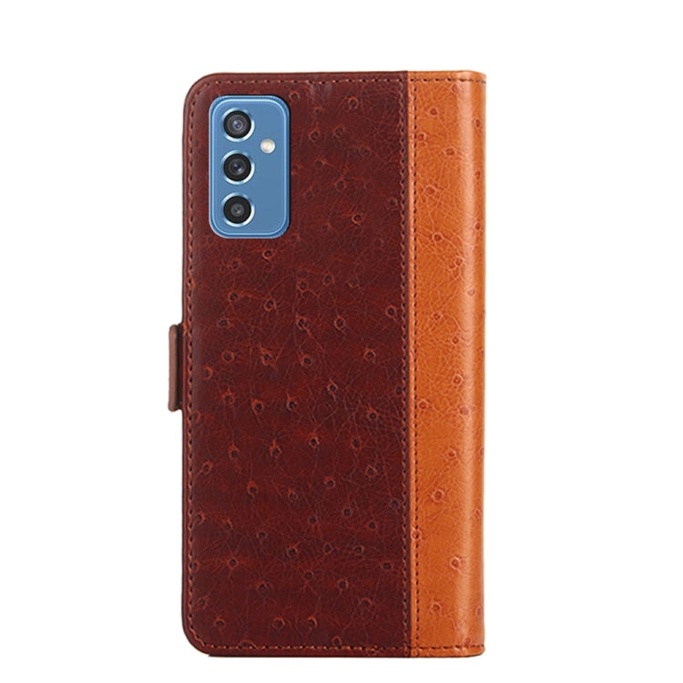 For Samsung Galaxy M52 5G Ostrich Texture Flip Leather Phone Case