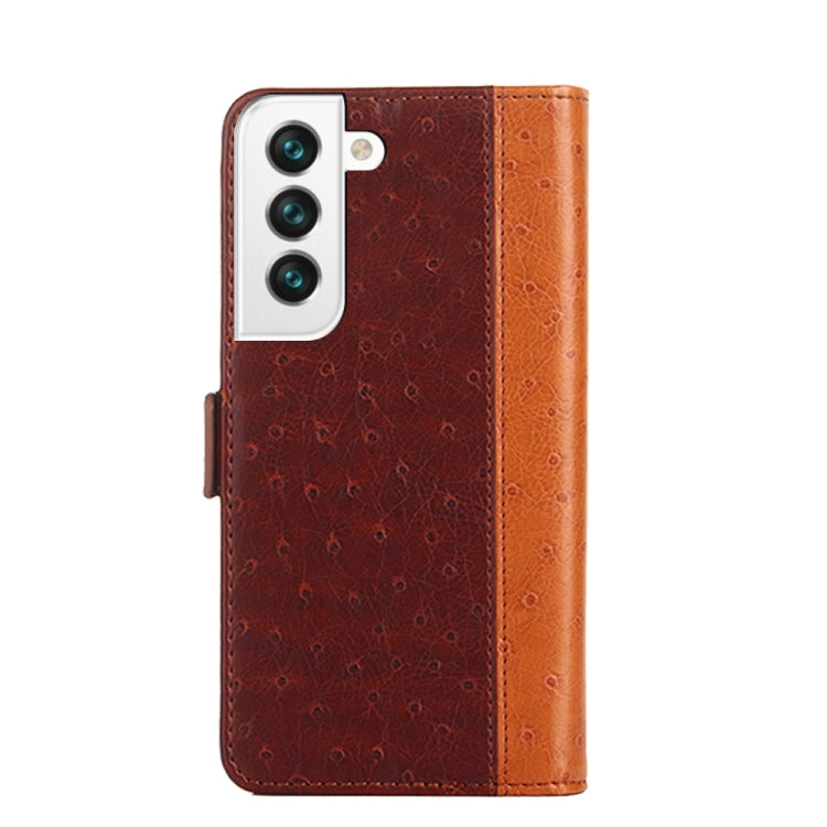 For Samsung Galaxy S21 FE 5G Ostrich Texture Flip Leather Phone Case