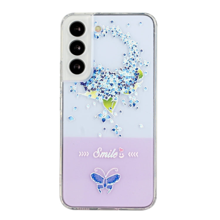 For Samsung Galaxy S22 5G Bronzing Butterfly Flower Phone Case