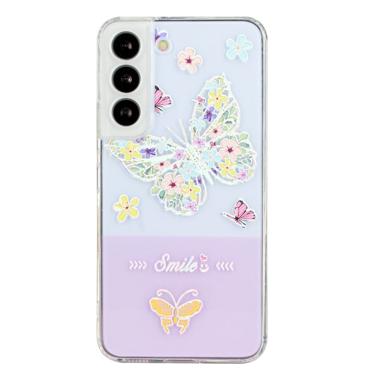 For Samsung Galaxy S22+ 5G Bronzing Butterfly Flower Phone Case
