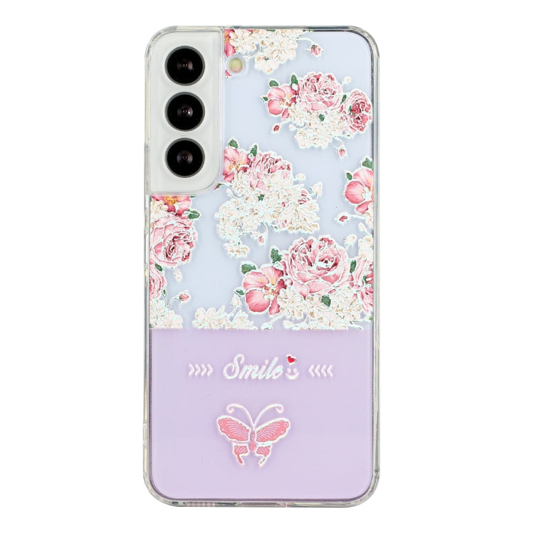 For Samsung Galaxy S22+ 5G Bronzing Butterfly Flower Phone Case
