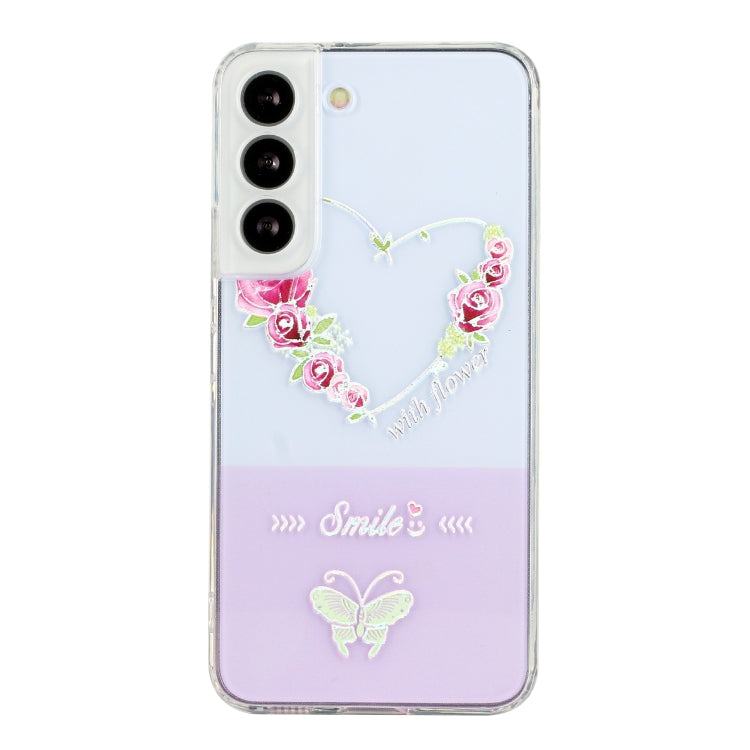 For Samsung Galaxy S22+ 5G Bronzing Butterfly Flower Phone Case