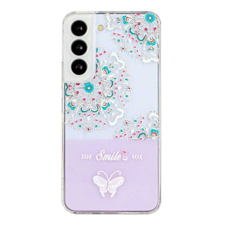 For Samsung Galaxy S22+ 5G Bronzing Butterfly Flower Phone Case