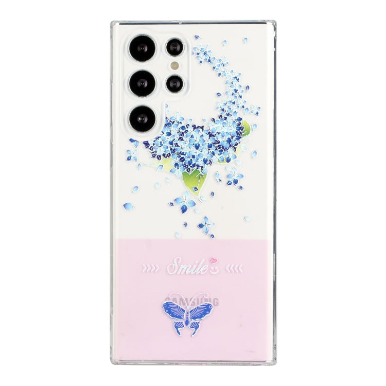 For Samsung Galaxy S22 Ultra 5G Bronzing Butterfly Flower Phone Case