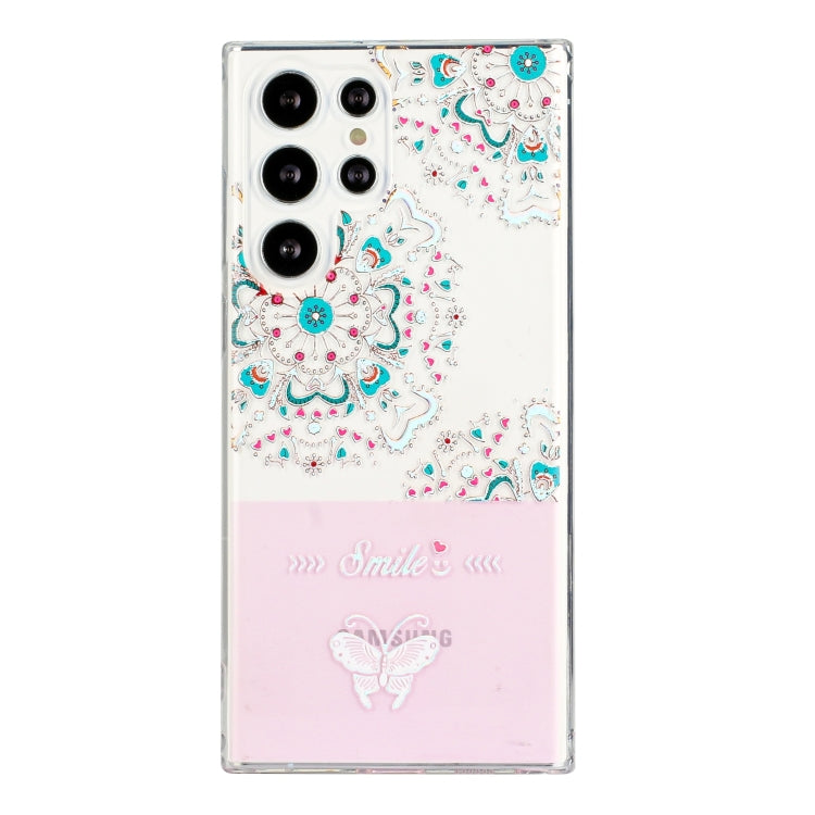 For Samsung Galaxy S22 Ultra 5G Bronzing Butterfly Flower Phone Case