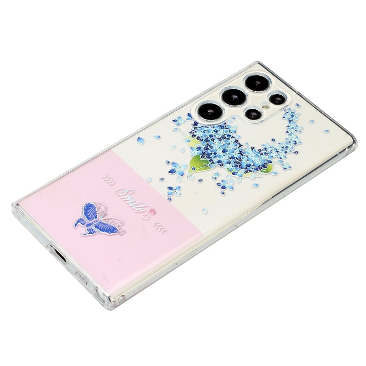 For Samsung Galaxy S22 Ultra 5G Bronzing Butterfly Flower Phone Case