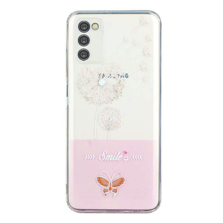 For Samsung Galaxy A03s Bronzing Butterfly Flower Phone Case