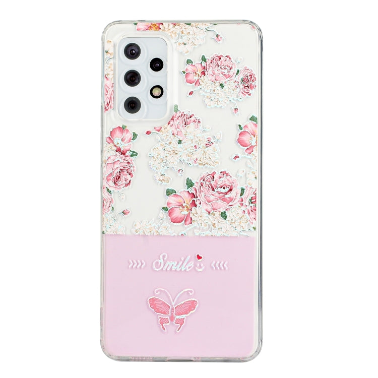 For Samsung Galaxy A53 Bronzing Butterfly Flower Phone Case