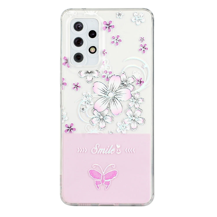 For Samsung Galaxy A53 Bronzing Butterfly Flower Phone Case