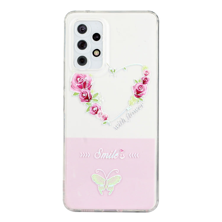 For Samsung Galaxy A53 Bronzing Butterfly Flower Phone Case