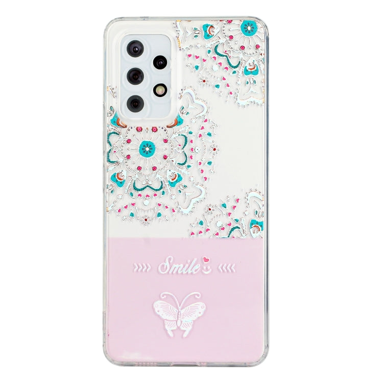 For Samsung Galaxy A53 Bronzing Butterfly Flower Phone Case