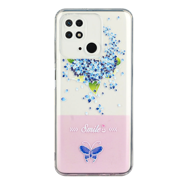 For Xiaomi Redmi 10C Bronzing Butterfly Flower Phone Case