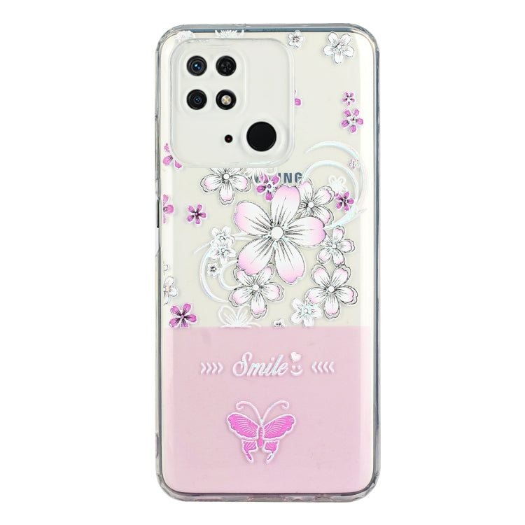 For Xiaomi Redmi 10C Bronzing Butterfly Flower Phone Case