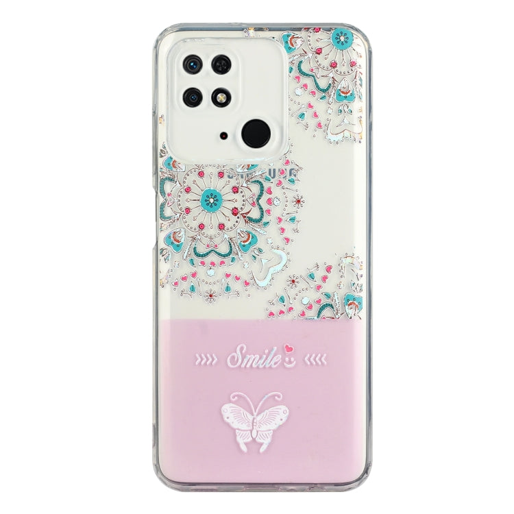 For Xiaomi Redmi 10C Bronzing Butterfly Flower Phone Case