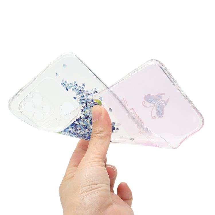 For Xiaomi Redmi 10C Bronzing Butterfly Flower Phone Case