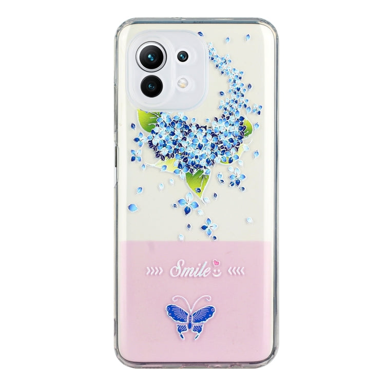 For Xiaomi Mi 11 Lite Bronzing Butterfly Flower Phone Case
