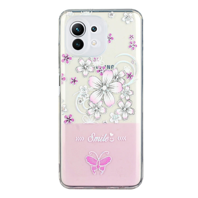For Xiaomi Mi 11 Lite Bronzing Butterfly Flower Phone Case