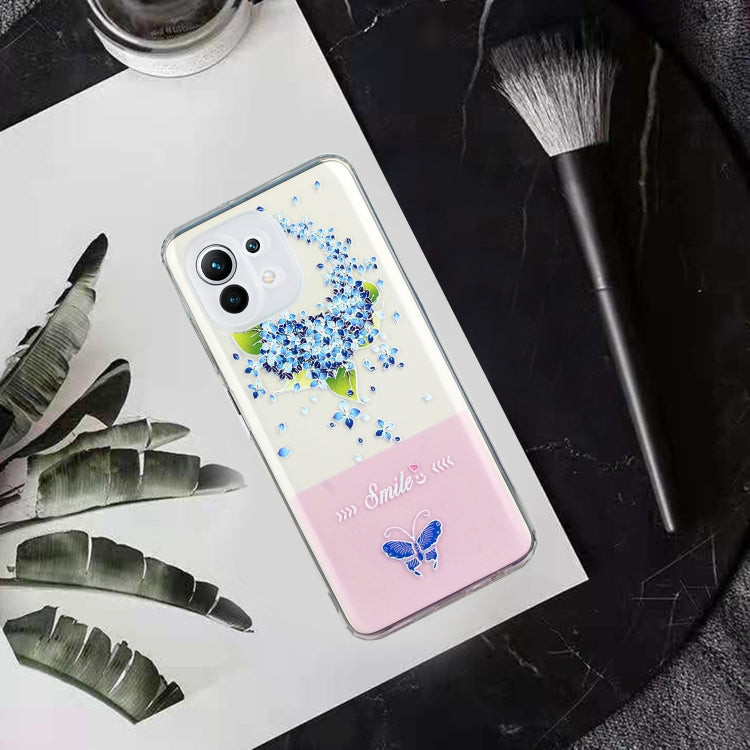 For Xiaomi Mi 11 Lite Bronzing Butterfly Flower Phone Case