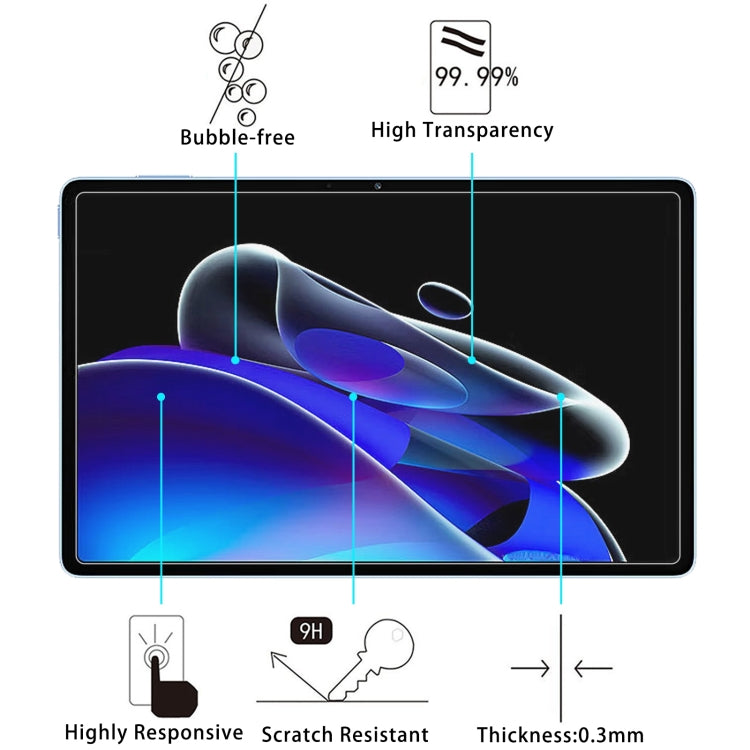 2 PCS 9H 0.3mm Explosion-proof Tempered Glass Film For Realme Pad X