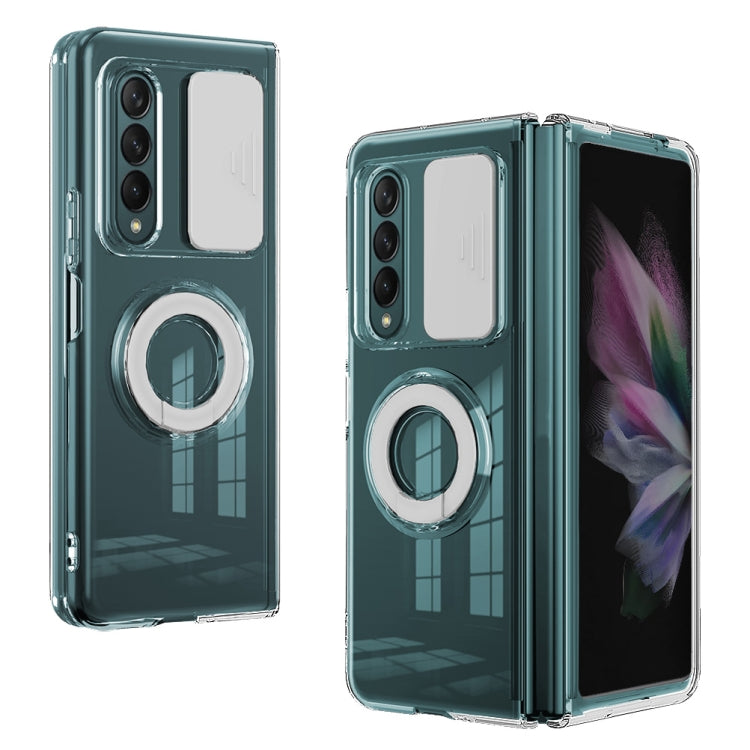 For Samsung Galaxy Fold4 5G Sliding Camera Design Ring Holder TPU Phone Case