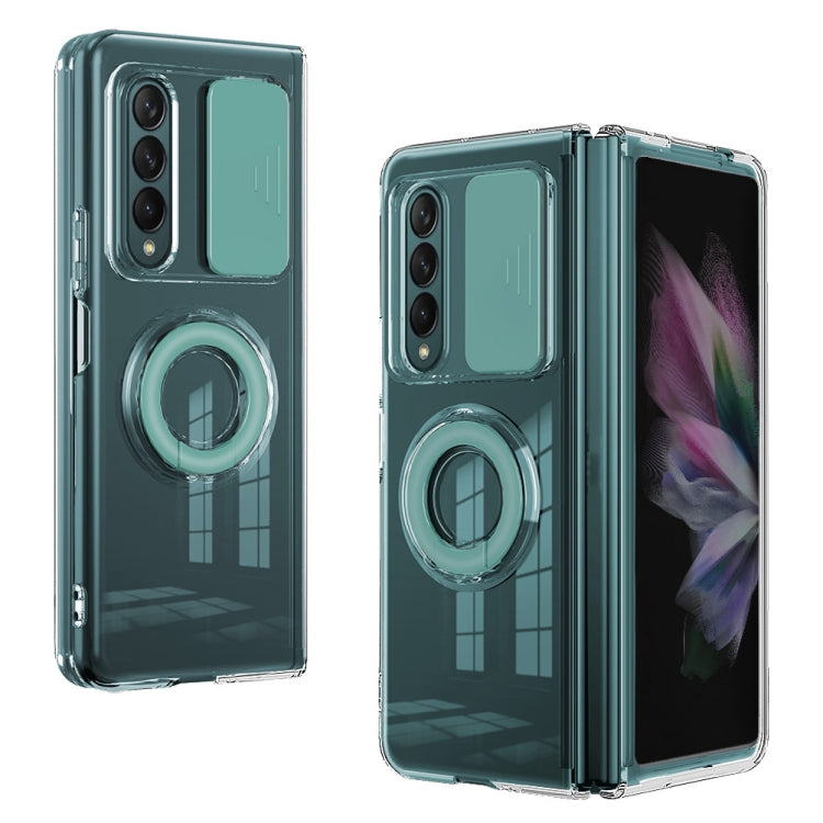 For Samsung Galaxy Fold4 5G Sliding Camera Design Ring Holder TPU Phone Case