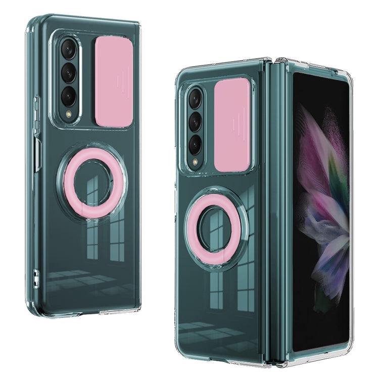 For Samsung Galaxy Fold4 5G Sliding Camera Design Ring Holder TPU Phone Case