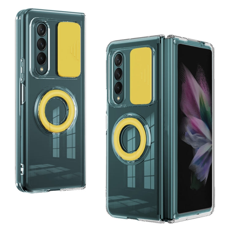 For Samsung Galaxy Fold4 5G Sliding Camera Design Ring Holder TPU Phone Case
