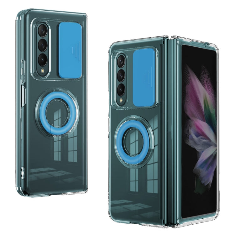 For Samsung Galaxy Fold4 5G Sliding Camera Design Ring Holder TPU Phone Case