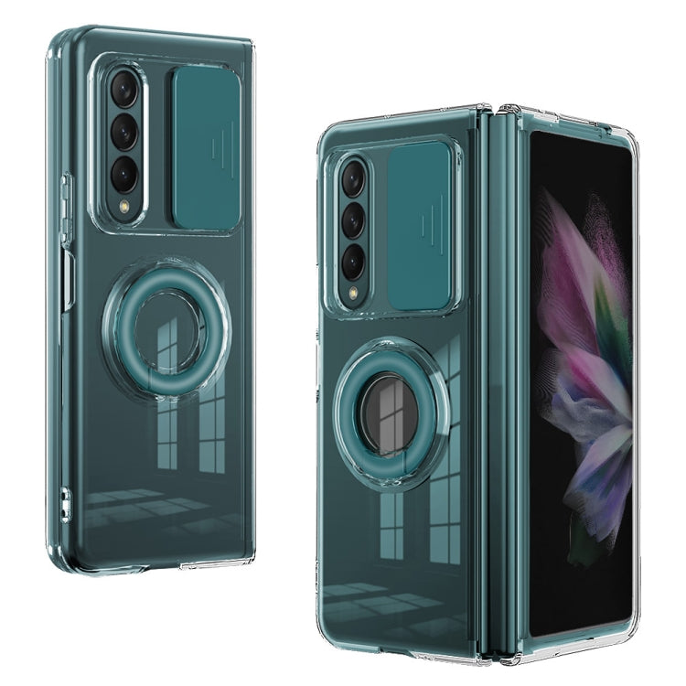 For Samsung Galaxy Fold4 5G Sliding Camera Design Ring Holder TPU Phone Case