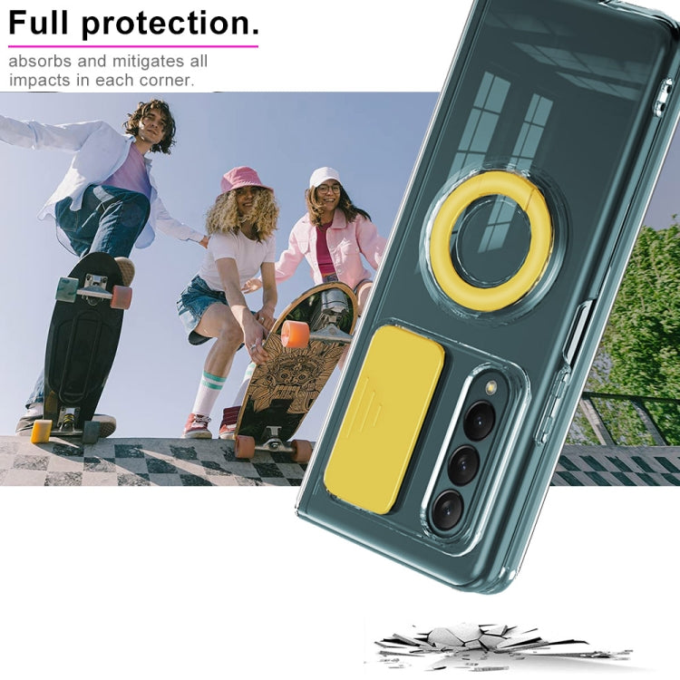 For Samsung Galaxy Fold4 5G Sliding Camera Design Ring Holder TPU Phone Case