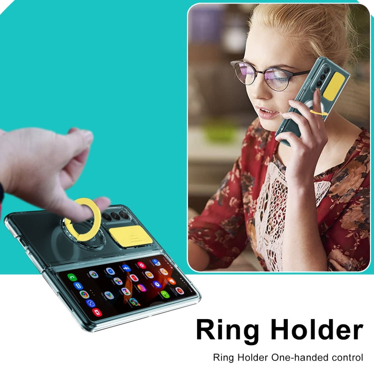 For Samsung Galaxy Fold4 5G Sliding Camera Design Ring Holder TPU Phone Case
