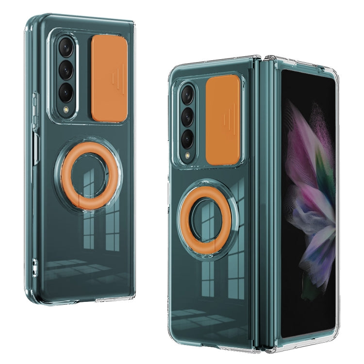 For Samsung Galaxy Fold3 5G Sliding Camera Design Ring Holder TPU Phone Case