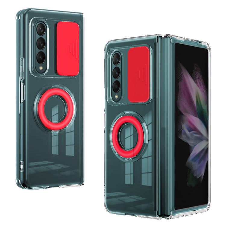 For Samsung Galaxy Fold3 5G Sliding Camera Design Ring Holder TPU Phone Case