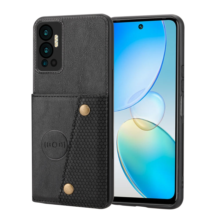 For Infinix Hot 12 Double Buckle Card Slots Magnetic Phone Case