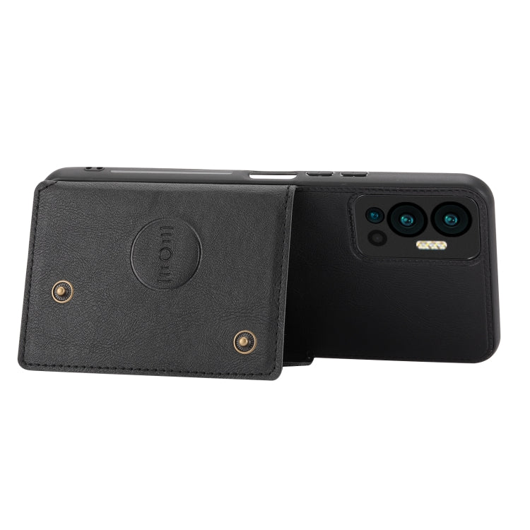 For Infinix Hot 12 Double Buckle Card Slots Magnetic Phone Case