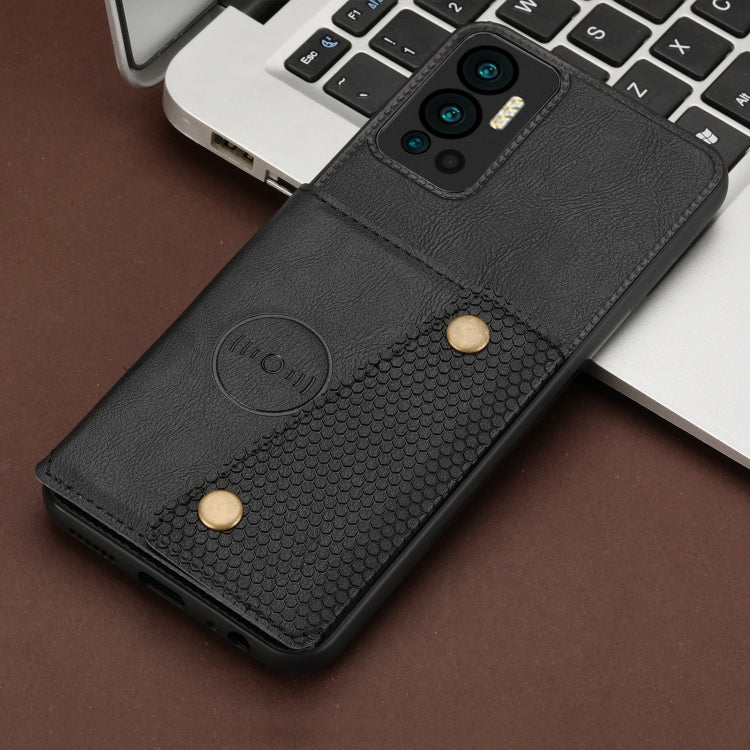 For Infinix Hot 12 Double Buckle Card Slots Magnetic Phone Case