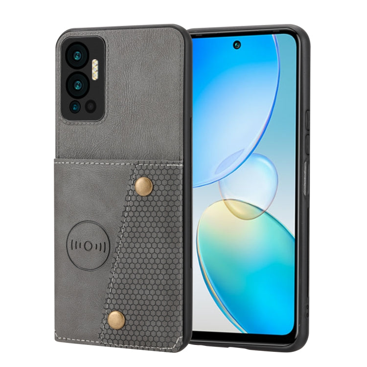 For Infinix Hot 12 Double Buckle Card Slots Magnetic Phone Case