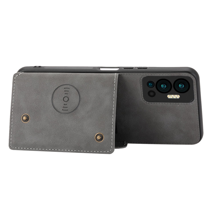 For Infinix Hot 12 Double Buckle Card Slots Magnetic Phone Case